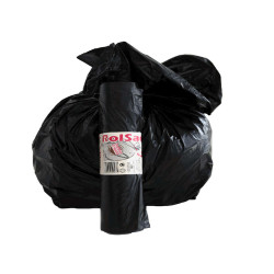 Sacchi - 55 x 70 cm - 38 L - 19 micron - MDPE/HDPE - nero - Rolsac - conf. 30 pezzi