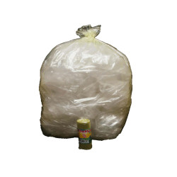 Sacchi - 70 x 110 cm - 110 L - 22 micron - MDPE/HDPE - giallo trasparente - Rolsac - conf. 10 pezzi