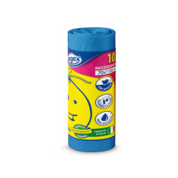 Sacchi per immondizia - 70x110 cm - 120 L - 16 micron - blu - Logex Professional - rotolo da 10 sacchetti