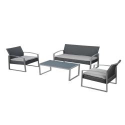 Salotto Alicante - bianco/grigio - Garden Friend - set 4 elementi