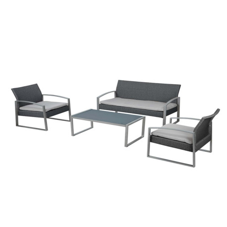 Salotto Alicante - bianco/grigio - Garden Friend - set 4 elementi