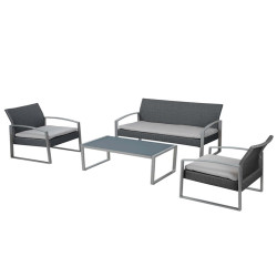 Salotto Alicante - nero/grigio - Garden Friend - set 4 elementi