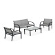 Salotto Ankara - nero/grigio - Garden Friend - set 4 elementi