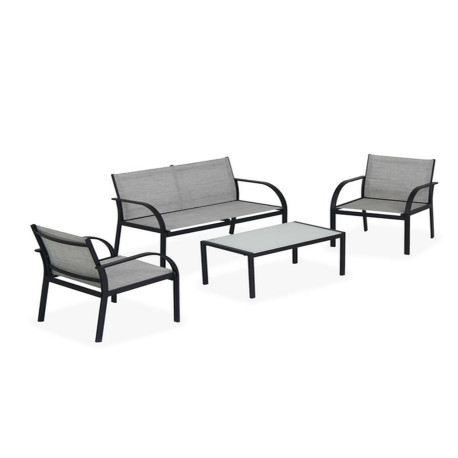 Salotto Ankara - nero/grigio - Garden Friend - set 4 elementi