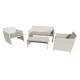 Salotto Valencia - bianco/grigio - Garden Friend - set 4 elementi