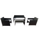 Salotto Valencia - nero/bianco - Garden Friend - set 4 elementi