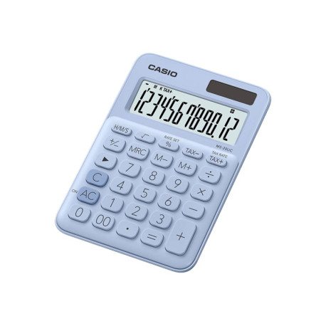 Casio MS-20UC - Calcolatrice da tavolo - 12 cifre - pannello solare, batteria - blu chiaro