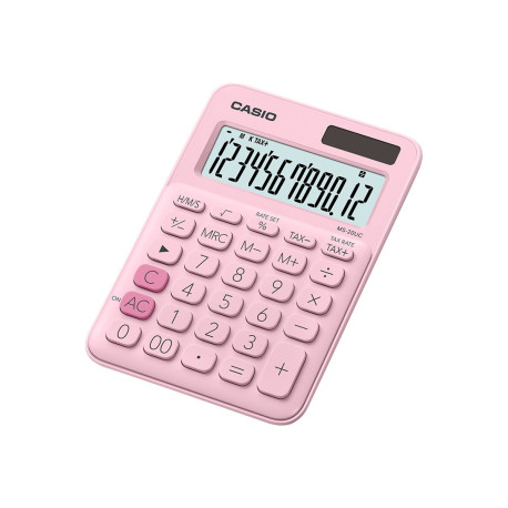 Casio MS-20UC - Calcolatrice da tavolo - 12 cifre - pannello solare, batteria - rosa