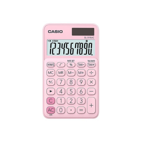 Casio SL-310UC - Calcolatrice tascabile - 10 cifre - pannello solare, batteria - rosa