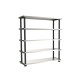 Scaffale - 5 ripiani - 119 x 45 x 185 cm - PPL /metallo - grigio/nero - Terry