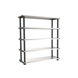Scaffale - 5 ripiani - 119 x 45 x 185 cm - PPL /metallo - grigio/nero - Terry