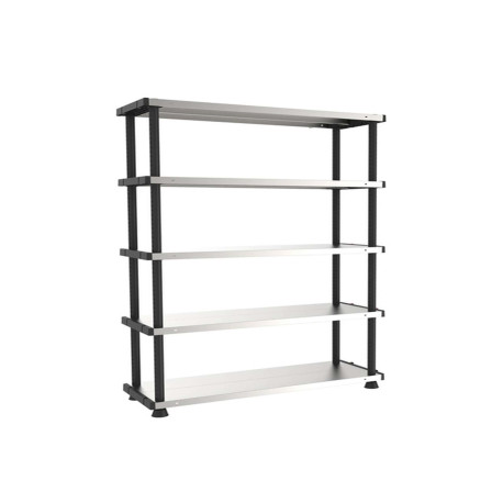 Scaffale - 5 ripiani - 119 x 45 x 185 cm - PPL /metallo - grigio/nero - Terry