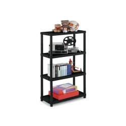 Scaffale 3060/4 - 4 ripiani - 60 x 30 x 132 cm - PPL - nero - Terry