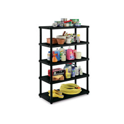 Scaffale 4080/5 - 5 ripiani - 80 x 40 x 173,4 cm - PPL - nero - Terry
