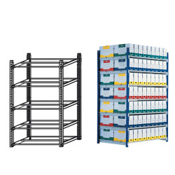 Scaffale RANG'ECO - modulo base - 5 ripiani - 100 x 70 x 200 cm - grigio - Paperflow