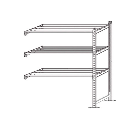 Scaffale Rang'Eco 300 - modulo aggiunta - 3 ripiani - portata ripiano 300 kg - 100 x 60 x 200 cm - acciaio - grigio/blu - Paper