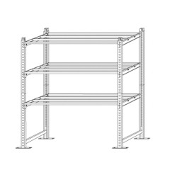 Scaffale Rang'Eco300 - modulo base - 3 ripiani - portata ripiano 300 kg - 100 x 60 x 200 cm - acciaio - grigio/blu - Paperflow