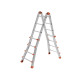 Scala telescopica Squadra - 8+8 gradini - alluminio - Marchetti