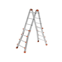 Scala telescopica Squadra - 8+8 gradini - alluminio - Marchetti