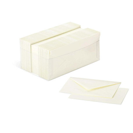 Scatola 100 cartoncini (200gr) + 100 buste (90gr) - avorio - formato 9 - Favini