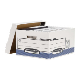 Scatola archivio Bankers Box System - con coperchio - 33,3 x 28,5 x 38 cm - bianco - Fellowes