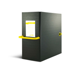 Scatola archivio Big Next - dorso 16 cm - 25 x 35 cm - nero/giallo - Sei Rota