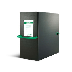 Scatola archivio Big Next - dorso 16 cm - 25 x 35 cm - nero/verde - Sei Rota