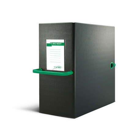 Scatola archivio Big Next - dorso 20 cm - 25 x 35 cm - nero/verde - Sei Rota