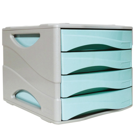 Cassettiera Keep Colour Pastel - 25 x 32 cm - cassetti 5 cm - grigio/azzurro - Arda