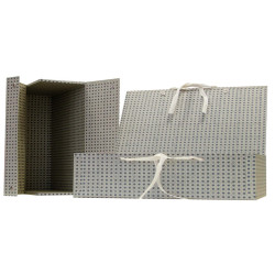 Scatola archivio in legno - 38 x 27 cm - dorso 12 cm - grigio - Brefiocart
