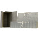 Scatola archivio in legno - con fettuccia - 38 x 27 cm - dorso 12 cm - grigio - Brefiocart