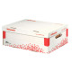 Scatola archivio Speedbox - dorso 8 cm - 35 x 25 cm - apertura totale - bianco e rosso - Esselte