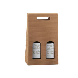 Scatola bottiglie Onda avana - 2 bottiglie - 18 x 9 x 38,5cm - Scotton