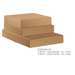 Scatola in cartone Onda avana - fino a 4 bottiglie - 34 x 37 x 9cm - Scotton