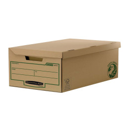 Scatola maxi Bankers Box Earth Series - con coperchio a ribalta - 37,8 x 28,7 x 54,5 cm - avana - Fellowes - conf. 10 pezzi