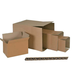 Scatola per imballo - onda doppia - 25 x 25 x 25 cm - cartone - avana