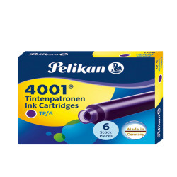 Cartucce inchiostro 4001 (TP/6) - lunghezza 39mm - viola - Pelikan - scatola 6 cartucce