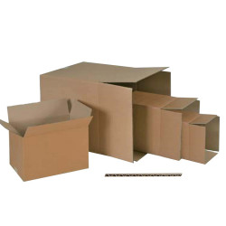 Scatola per imballo - onda singola - 50 x 35,7 x 27,3 cm - cartone - avana
