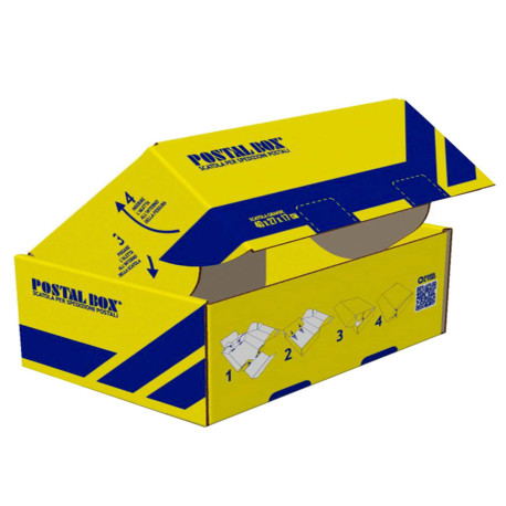 Scatola spedizioni Postal Box - L - 40 x 27 x 17 cm - giallo/blu - Blasetti