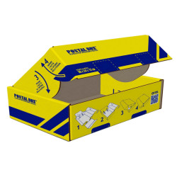 Scatola spedizioni Postal Box - M - 36 x 24 x 12 cm - giallo/blu - Blasetti