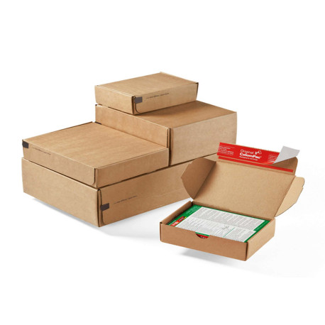 Scatole modulabili CP 080 - 19,2 x 15,5 x 4,3 cm - cartone - avana - ColomPac