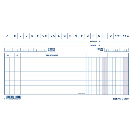 Schede - 2 colonne - 10,5 x 15 cm (orizzontale) - Edipro - conf. 100 pezzi