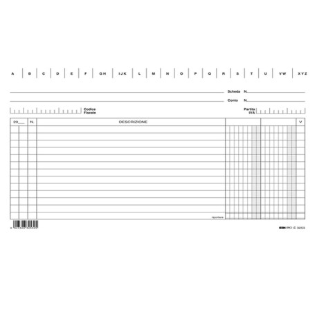 Schede - 2 colonne - 15 x 21 cm orizzontale - Edipro - conf. 100 pezzi