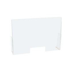Schermo protettivo da banco - con feritoia - 60 x 80 cm - PET - Lebez