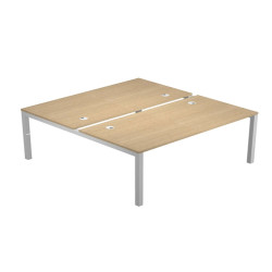 Scrivania a 2 postazioni contrapposte Agorà - 140 x 168 x 72,5 cm - rovere