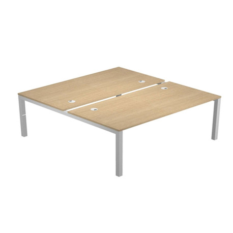 Scrivania a 2 postazioni contrapposte Agorà - 180 x 168 x 72,5 cm - rovere