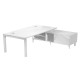 Scrivania Agorà - con mobile di servizio portante - 165 x 140 x L 72,5 cm - bianco