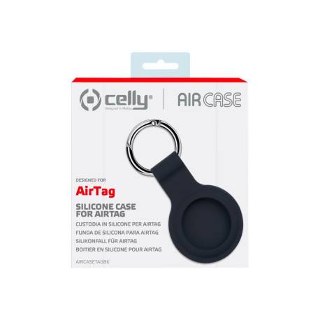 Celly - Custodia per airtag - silicone liquido - nero - per Apple AirTag
