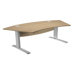 Scrivania Agorà Direction - fianchi a L in metallo - 190 x 96 x 73 cm - rovere