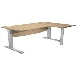 Scrivania Agorà Direction Compact - DX - fianco a L in metallo - L 180 cm - rovere